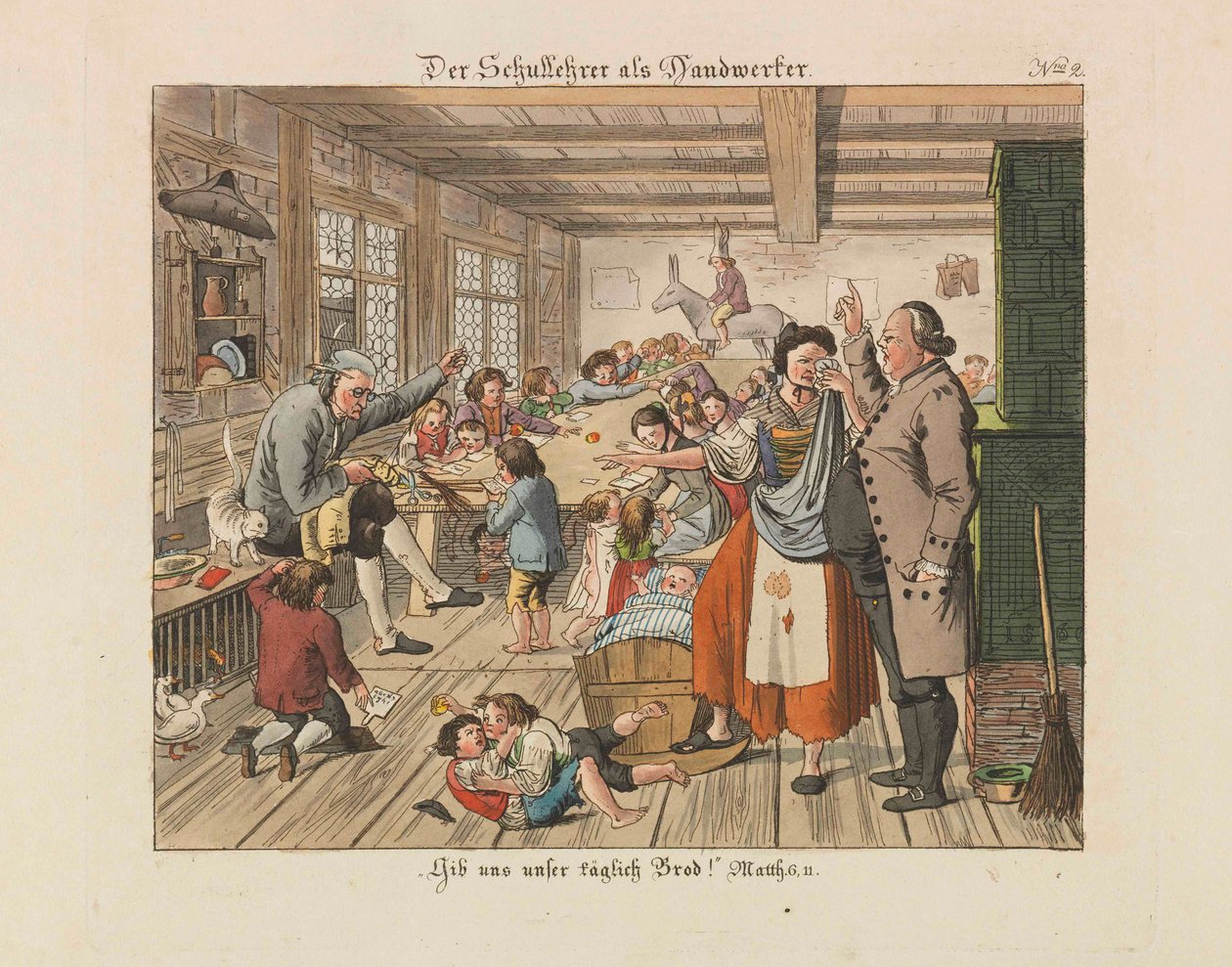 職人としての学校教師、1825年。 作： ウィスナー
