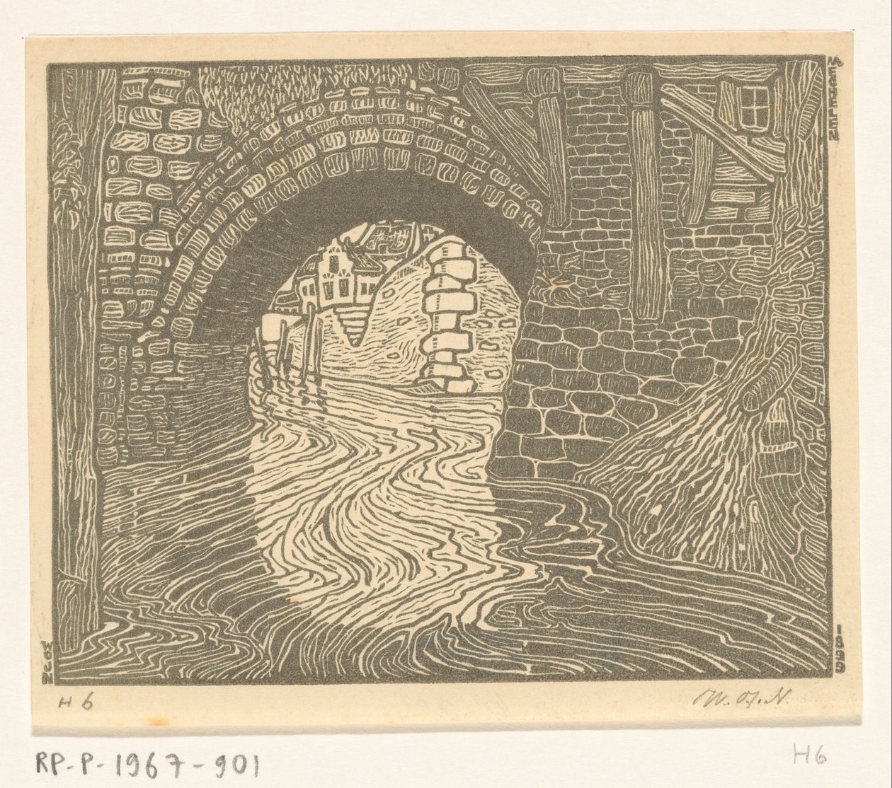 メッヘレンの橋 (原題) 作： Wijnand Otto Jan Nieuwenkamp（アーティストによる署名）
