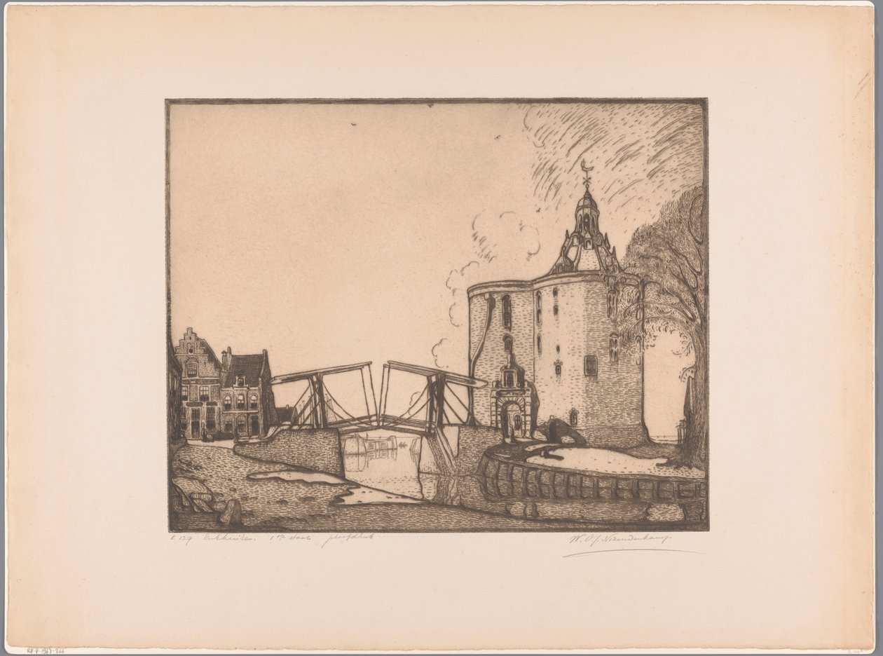 エンクハイゼンのドロメダリスの眺め Enkhuizen、ヒトコブラクダ (オブジェクトの元のタイトル) 作： Wijnand Otto Jan Nieuwenkamp（アーティストによる署名）