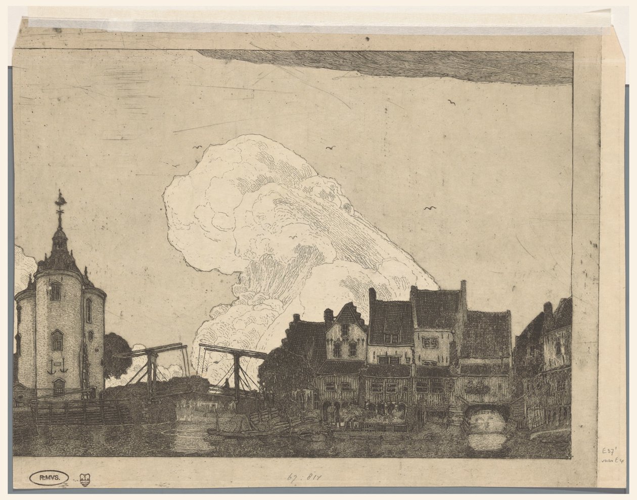 エンクハイゼンの港（原題） 作： Wijnand Otto Jan Nieuwenkamp（アーティストによる署名）