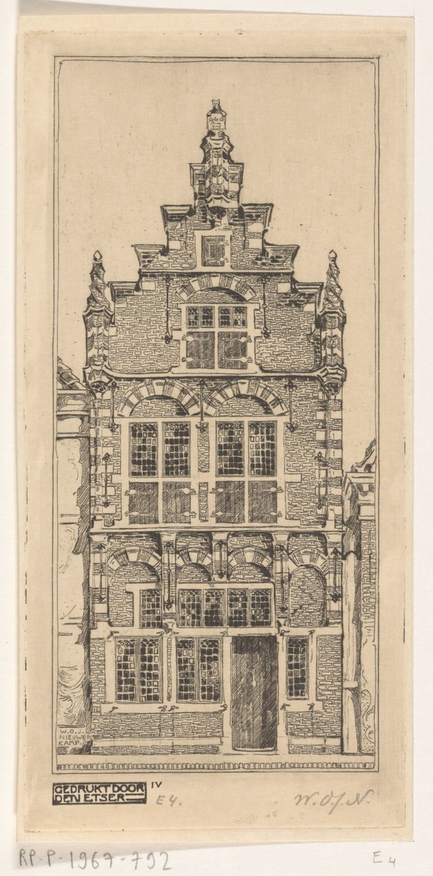 エダムス博物館のファサード エダム博物館のファサード（原題） 作： Wijnand Otto Jan Nieuwenkamp（アーティストによる署名）