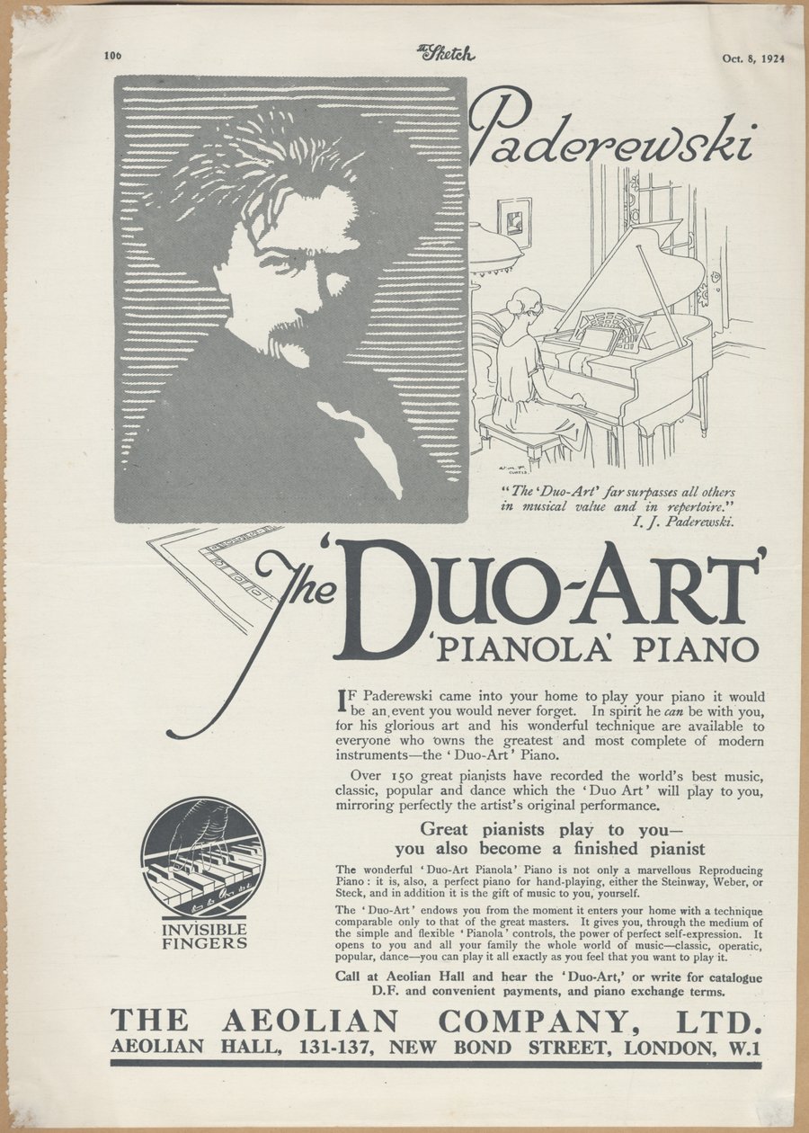 エオリアン社のピアノ（1924年 作： ウィルフレッドフライヤー
