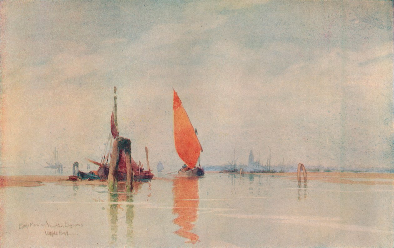 早朝。ベネチアンラグーン、c1917 作： ウィルフリッドウィリアムズボール