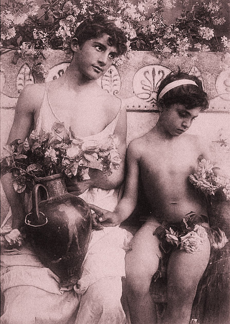 二人の少年の研究、シチリア、C.1900 作： ヴィルヘルム・フォン・グローデン男爵