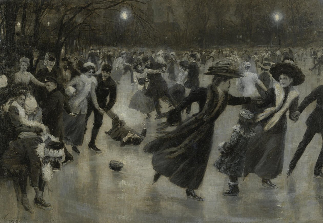 氷上のパーティー、1909 作： ウィルヘルム・ガウス