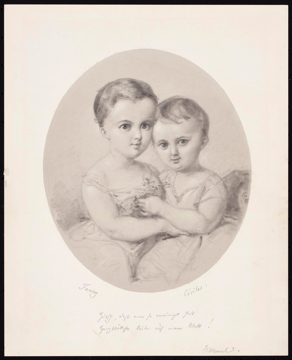 孫娘のファニーとセシルヘンゼル、1860年頃。 作： ウィルヘルム・ヘンゼル