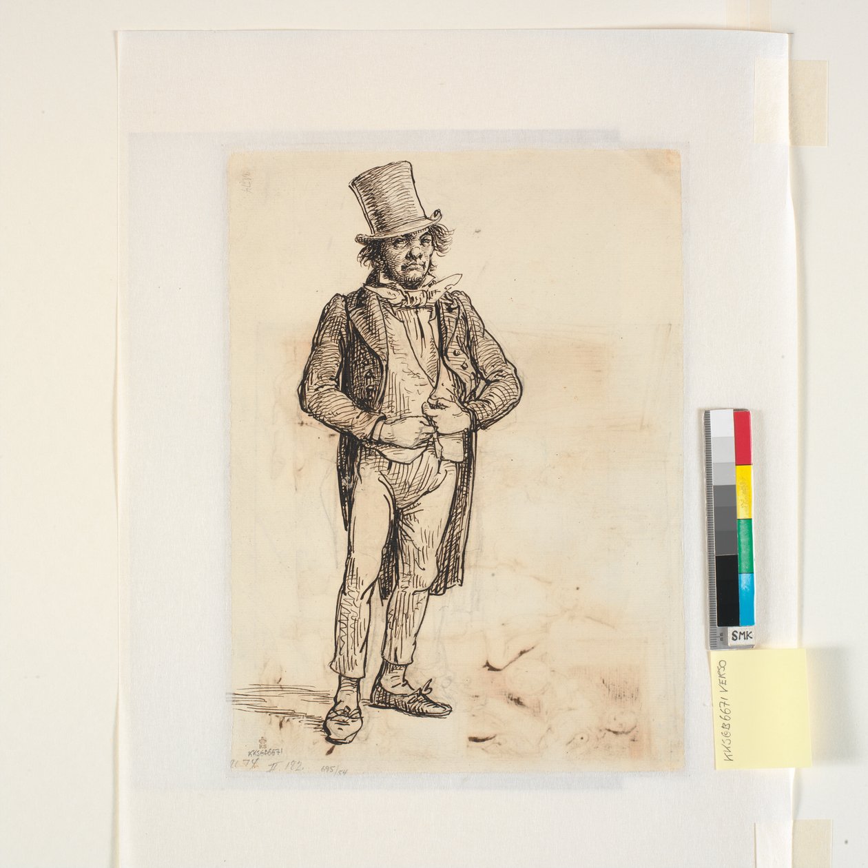 日曜日の装いをまとった靴職人を、別の姿で描いた習作 作： ウィルヘルム・マーストランド