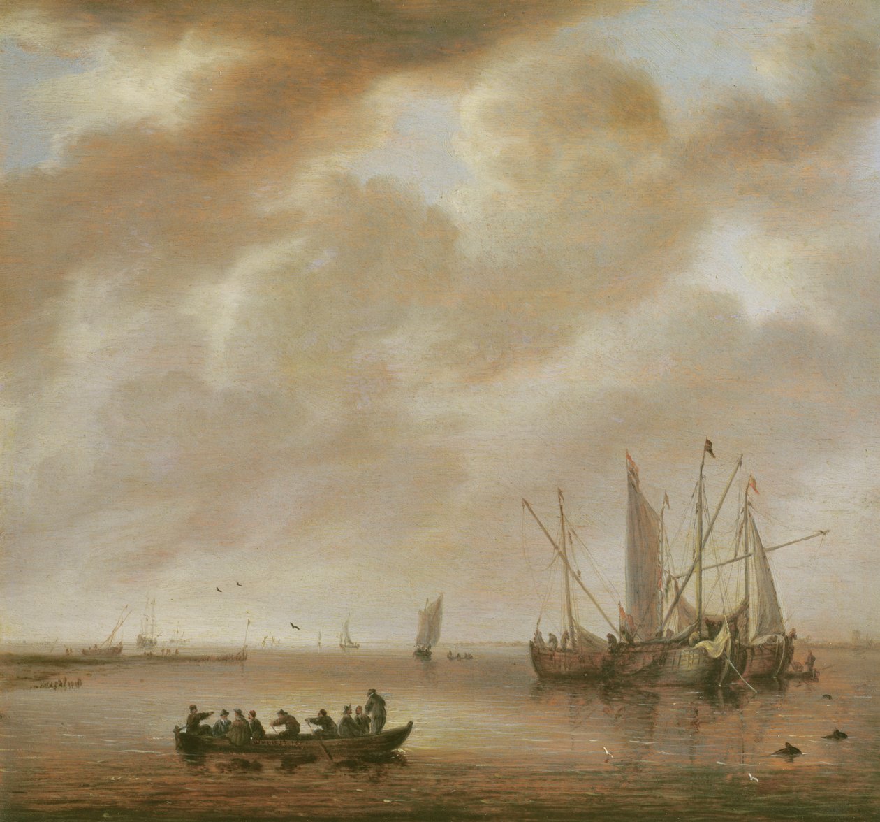 穏やかな海、1651年 作： ウィレム・ヴァン・ディースト