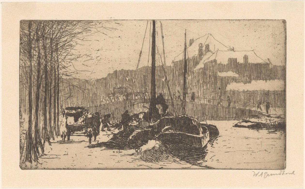 Snow in the City (原題) 作： Willem Adrianus Grondhout（アーティストによる署名）