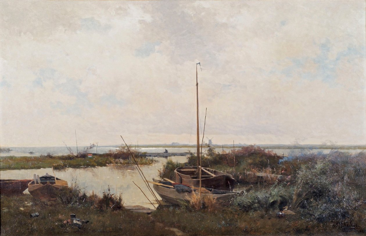 川の風景、1882 年。 作： ウィレム・バスティアーン・ソレン