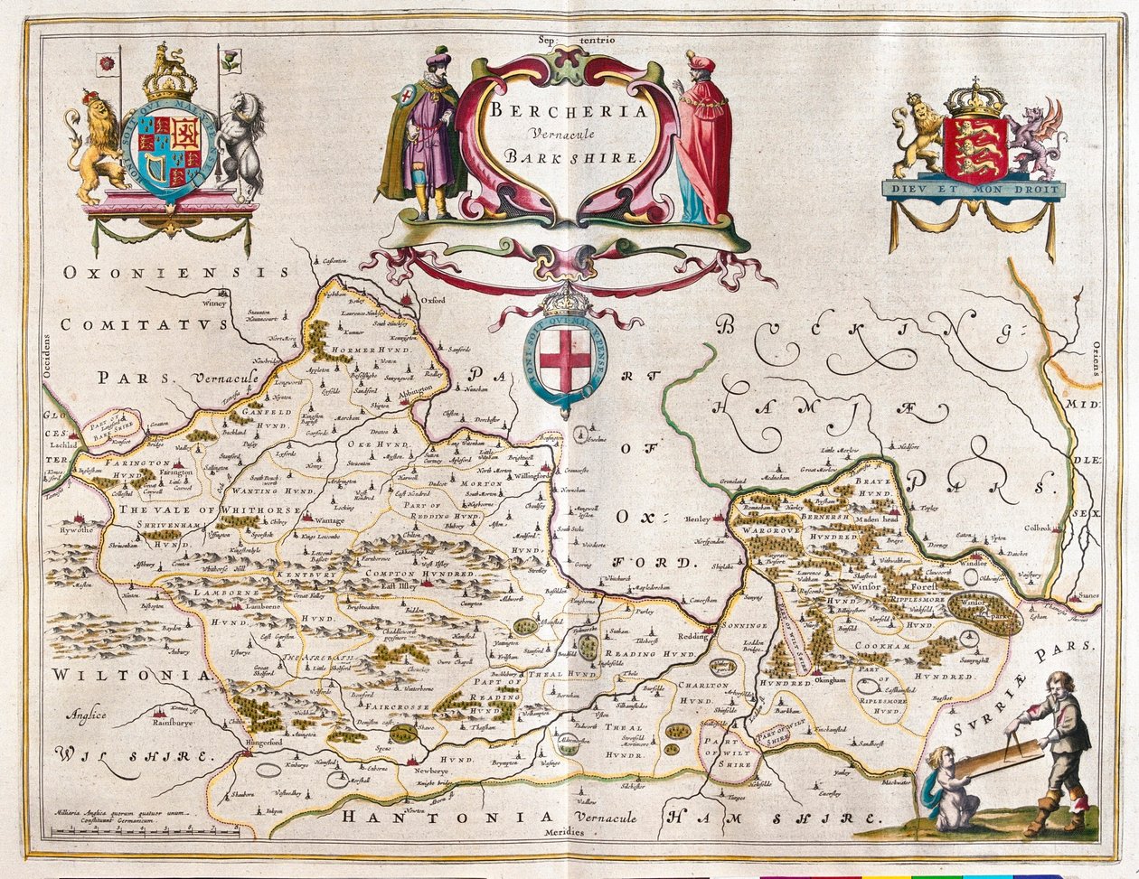 バークシャー、アムステルダム、ウィレム・ブラウ著『Theatrum Orbis Terrarum, sive Atlas Novus』所収 作： ウィレム・ブルー