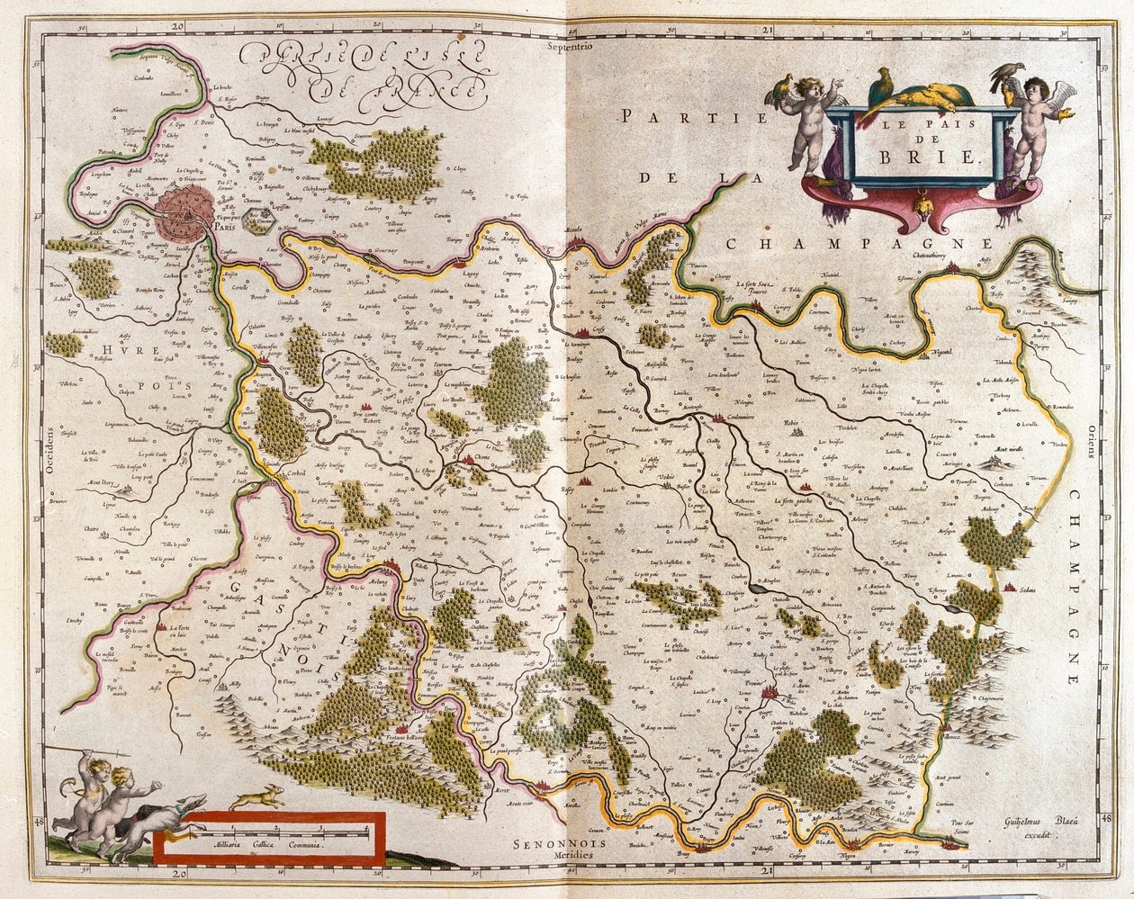 カントン・ド・ブリー、アムステルダム、ウィレム・ブラウ著『Theatrum Orbis Terrarum, sive Atlas Novus』所収 作： ウィレム・ブルー
