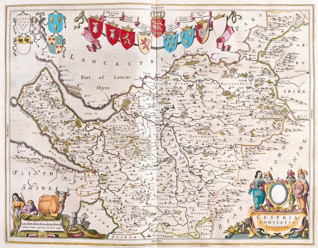 チェスター、アムステルダム、ウィレム・ブラウ著『Theatrum Orbis Terrarum, sive Atlas Novus』所収 作： ウィレム・ブルー