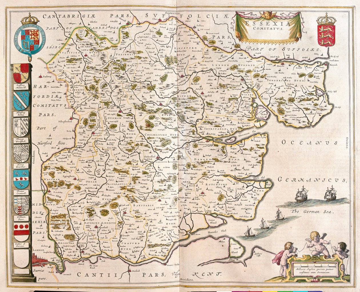 エセックス、アムステルダム、ウィレム・ブラウ著『Theatrum Orbis Terrarum, sive Atlas Novus』所収 作： ウィレム・ブルー