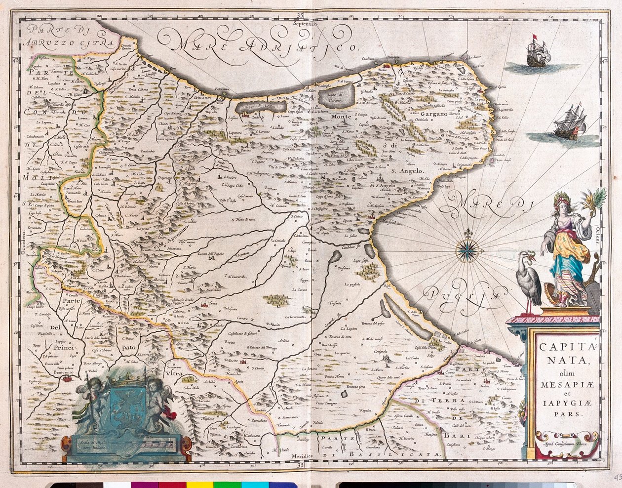 アムステルダム、ウィレム・ブラウ作「Theatrum Orbis Terrarum, sive Atlas Novus」所収、イタリア、フォッジア 作： ウィレム・ブルー