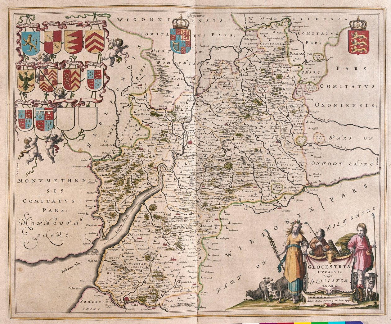 アムステルダム、ウィレム・ブラウ著『Theatrum Orbis Terrarum, sive Atlas Novus』所収のグロチェスター。 作： ウィレム・ブルー
