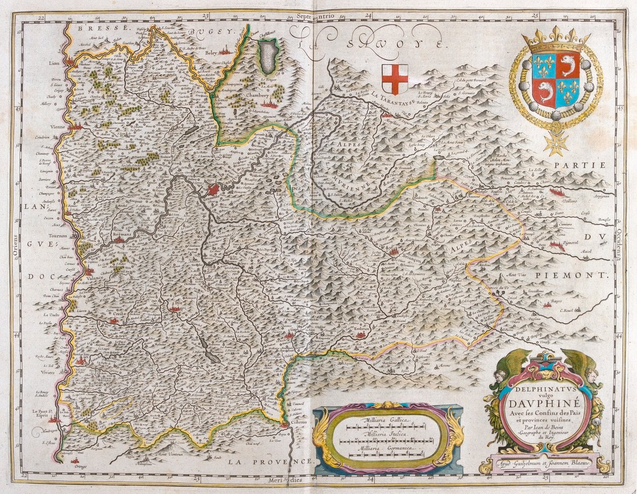 グルノーブル、ウィレム・ブラウ著『Theatrum Orbis Terrarum, sive Atlas Novus』所収、アムステルダム 作： ウィレム・ブルー