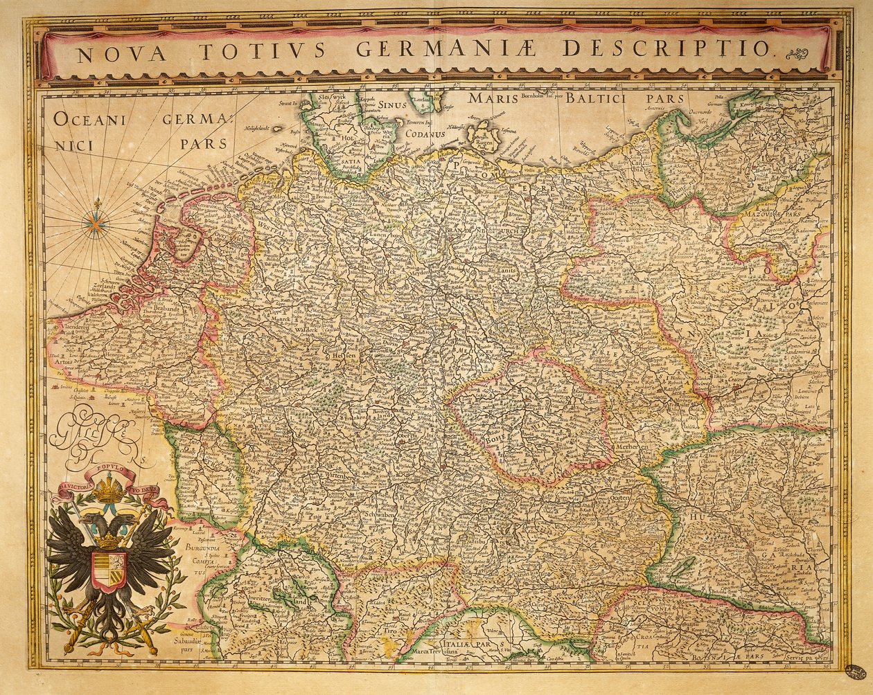 Willem Bleau作「Theatrum Orbis Terrarum」よりHodierna Germany、アムステルダム 作： ウィレム・ブルー