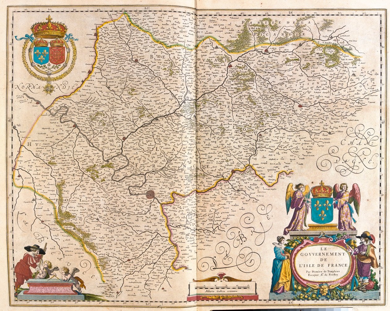 アムステルダム、ウィレム・ブラウ作『Theatrum Orbis Terrarum, sive Atlas Novus』所収のフランス島。 作： ウィレム・ブルー