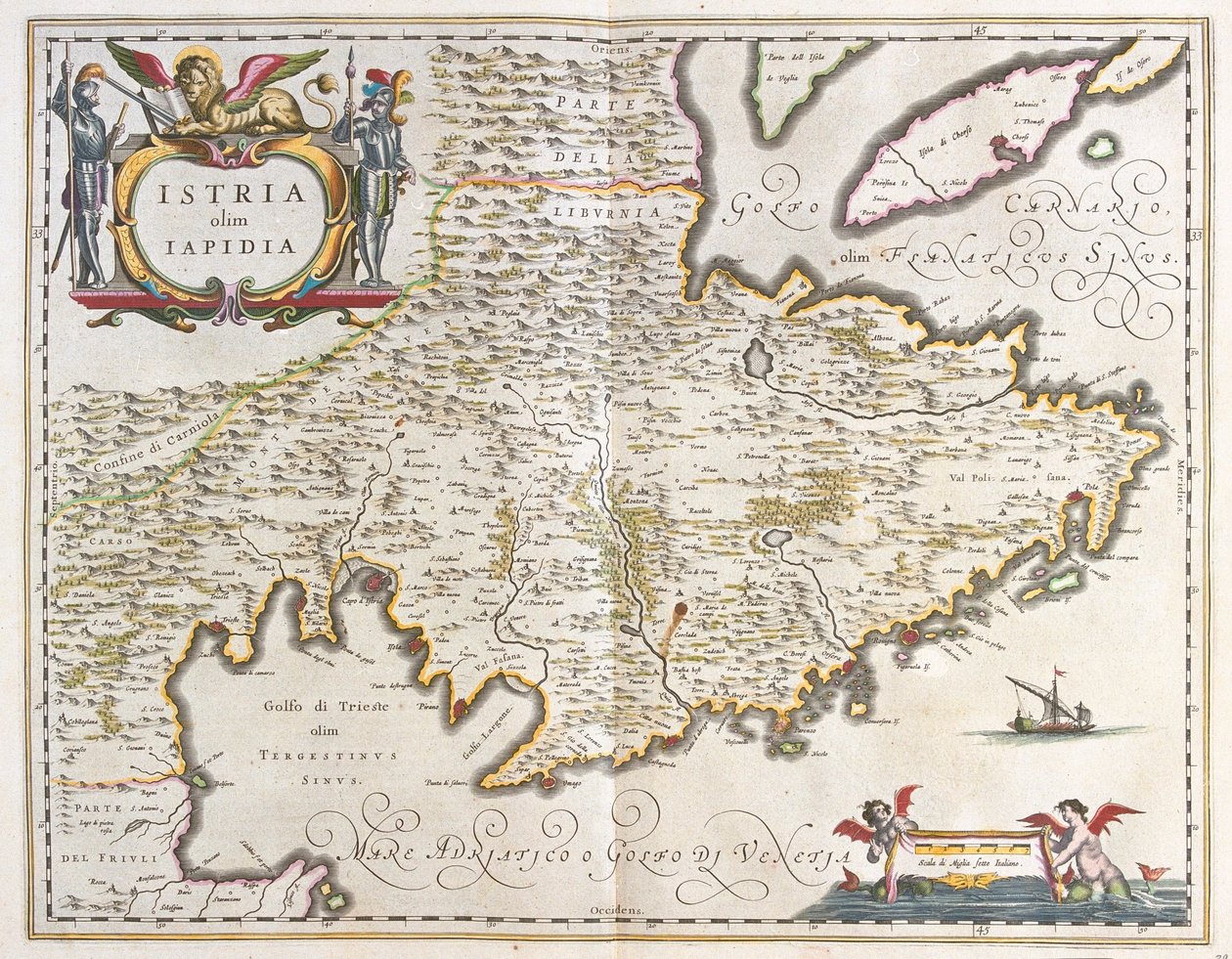 イストリア、アムステルダム、ウィレム・ブラウ著『Theatrum Orbis Terrarum, sive Atlas Novus』所収 作： ウィレム・ブルー