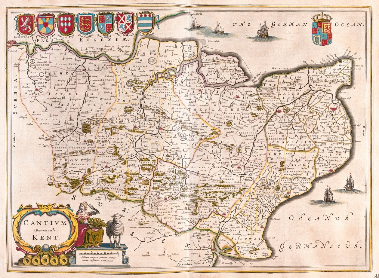 ケント、アムステルダム、ウィレム・ブラウ著『Theatrum Orbis Terrarum, sive Atlas Novus』所収 作： ウィレム・ブルー