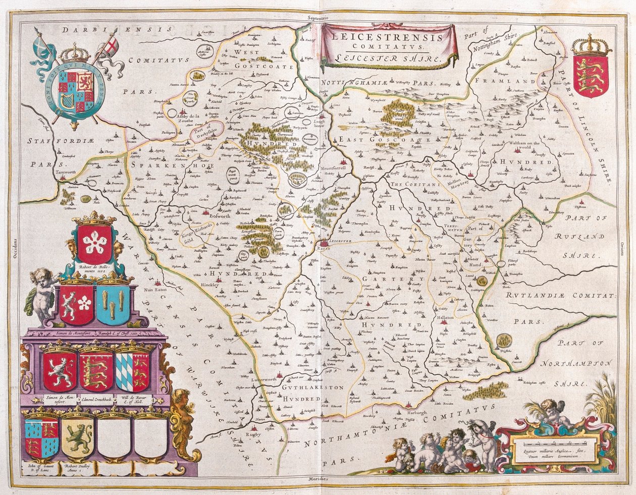 ライチェスター、アムステルダム、ウィレム・ブラウ著『Theatrum Orbis Terrarum, sive Atlas Novus』所収 作： ウィレム・ブルー
