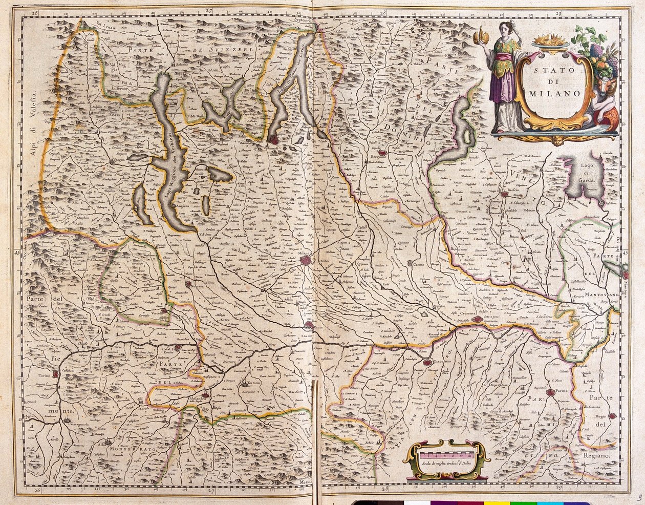 アムステルダム、ウィレム・ブラウ作「Theatrum Orbis Terrarum, sive Atlas Novus」所収、イタリア、ロンバルディア州 作： ウィレム・ブルー