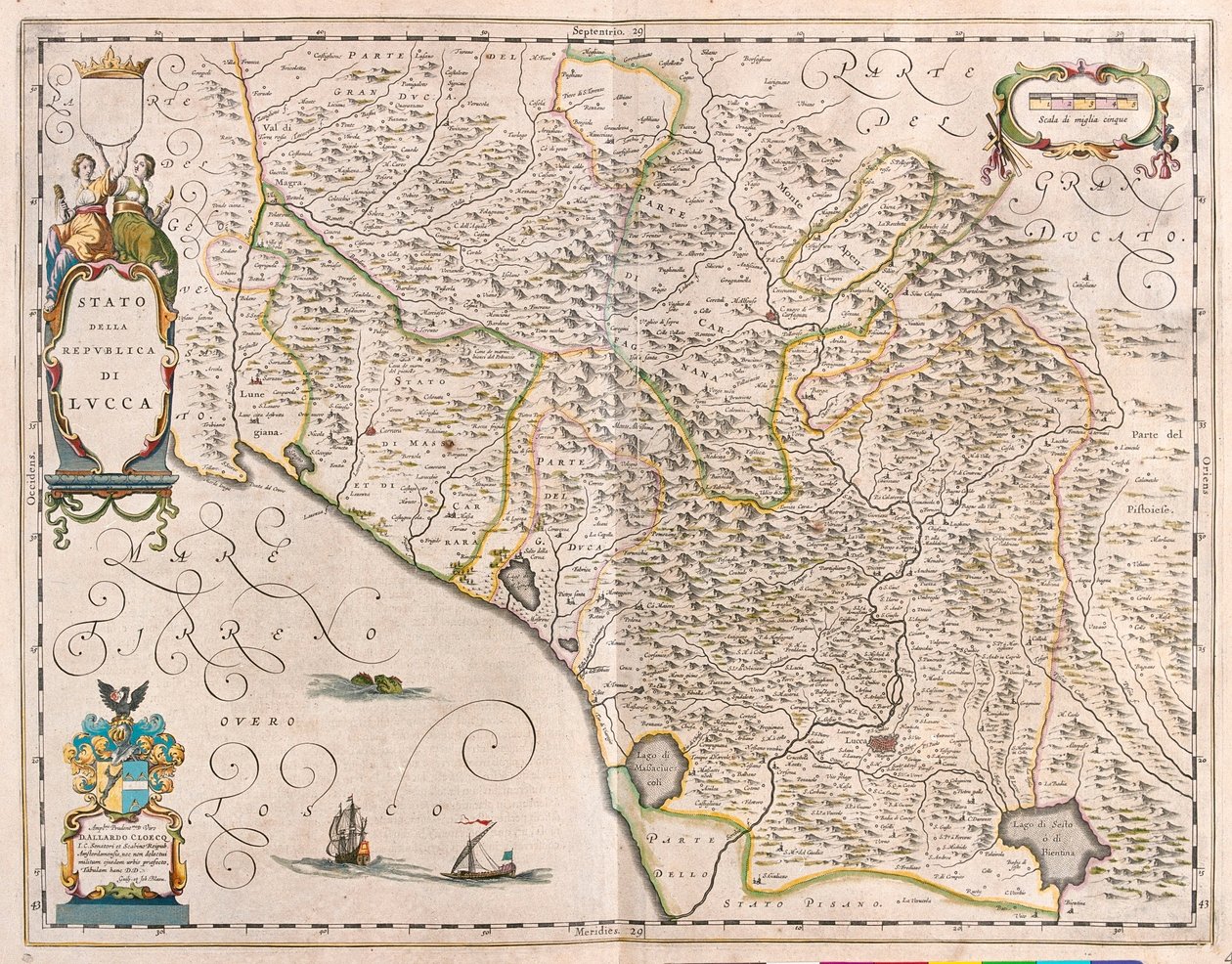 アムステルダム、ウィレム・ブラウ作「Theatrum Orbis Terrarum, sive Atlas Novus」所収、イタリア、ルッカ 作： ウィレム・ブルー