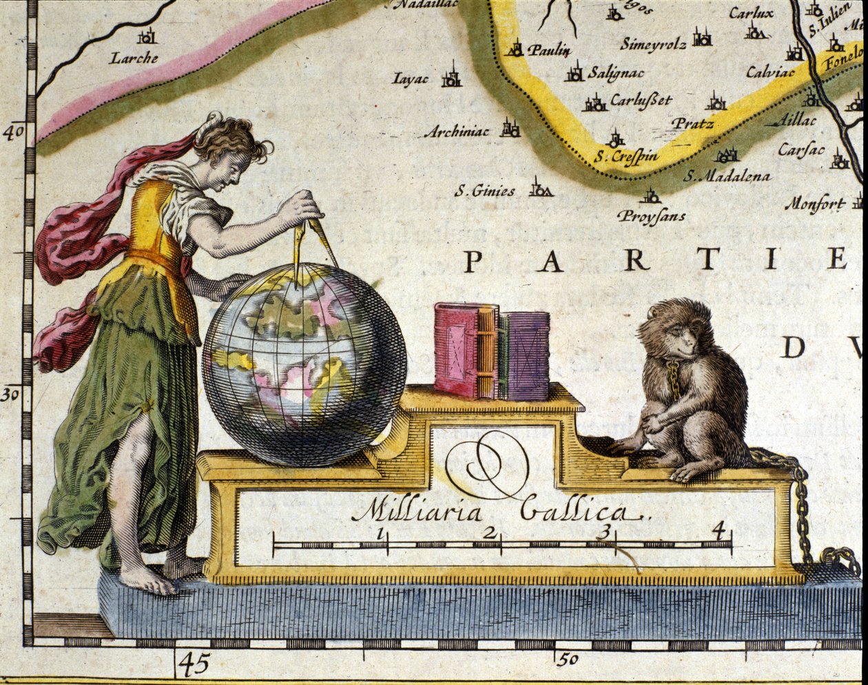 地球の測定。Willem Janszoon Blaeu(1571-1638)のアトラスの詳細。アムステルダム 1630年 作： ウィレム・ブルー