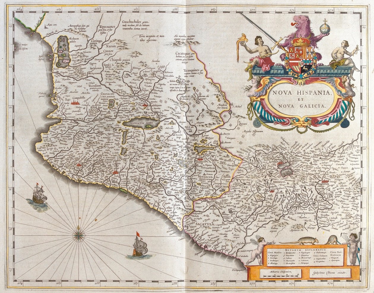 アムステルダム、ウィレム・ブラウ著『Theatrum Orbis Terrarum, sive Atlas Novus』所収のメキシコ。 作： ウィレム・ブルー