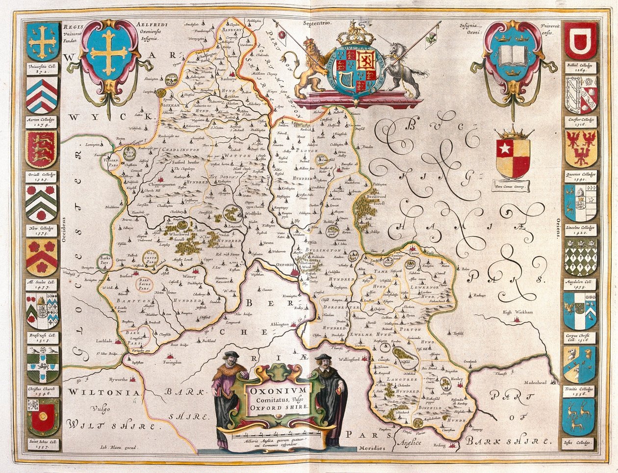 オックスフォードシャー、アムステルダム、ウィレム・ブラウ著『Theatrum Orbis Terrarum, sive Atlas Novus』所収 作： ウィレム・ブルー