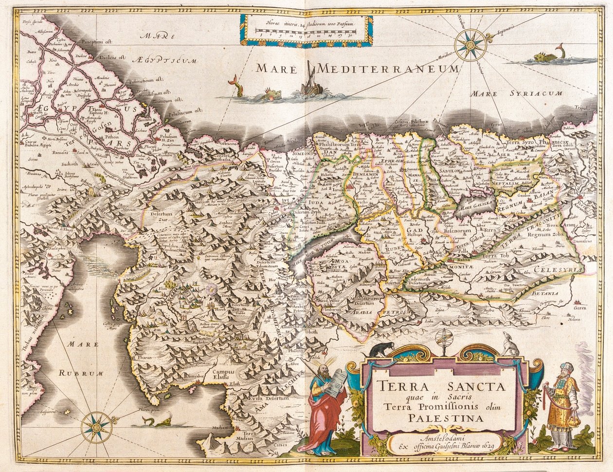 パレスチナ（アムステルダム、ウィレム・ブラウ著『Theatrum Orbis Terrarum, sive Atlas Novus』所収 作： ウィレム・ブルー