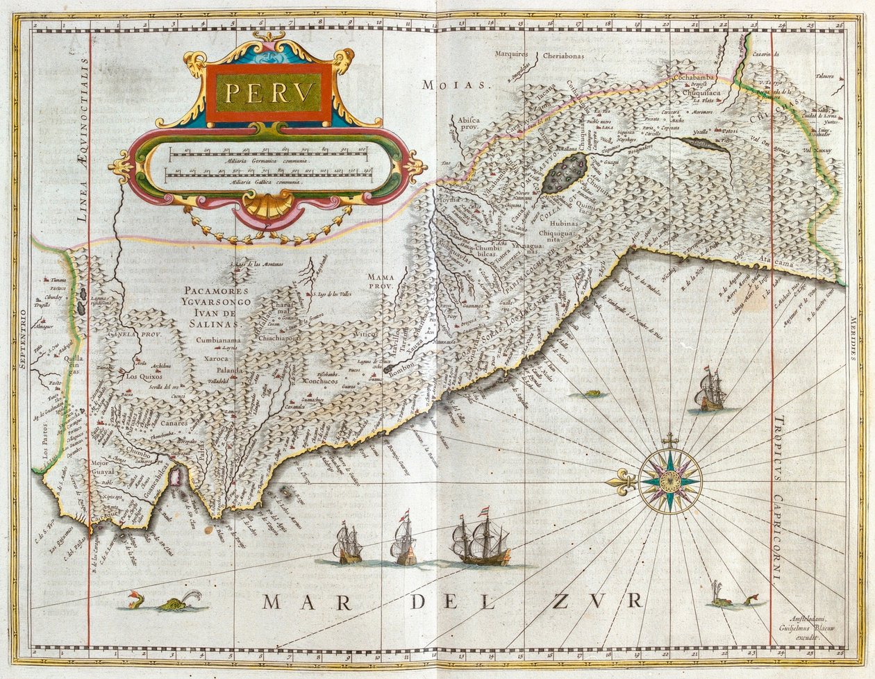 ペルー、アムステルダム、ウィレム・ブラウ著『Theatrum Orbis Terrarum, sive Atlas Novus』所収 作： ウィレム・ブルー