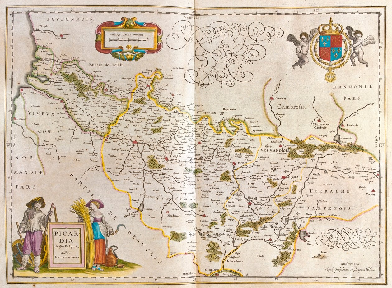 アムステルダム、ウィレム・ブラウ著『Theatrum Orbis Terrarum, sive Atlas Novus』所収のPiccardia。 作： ウィレム・ブルー