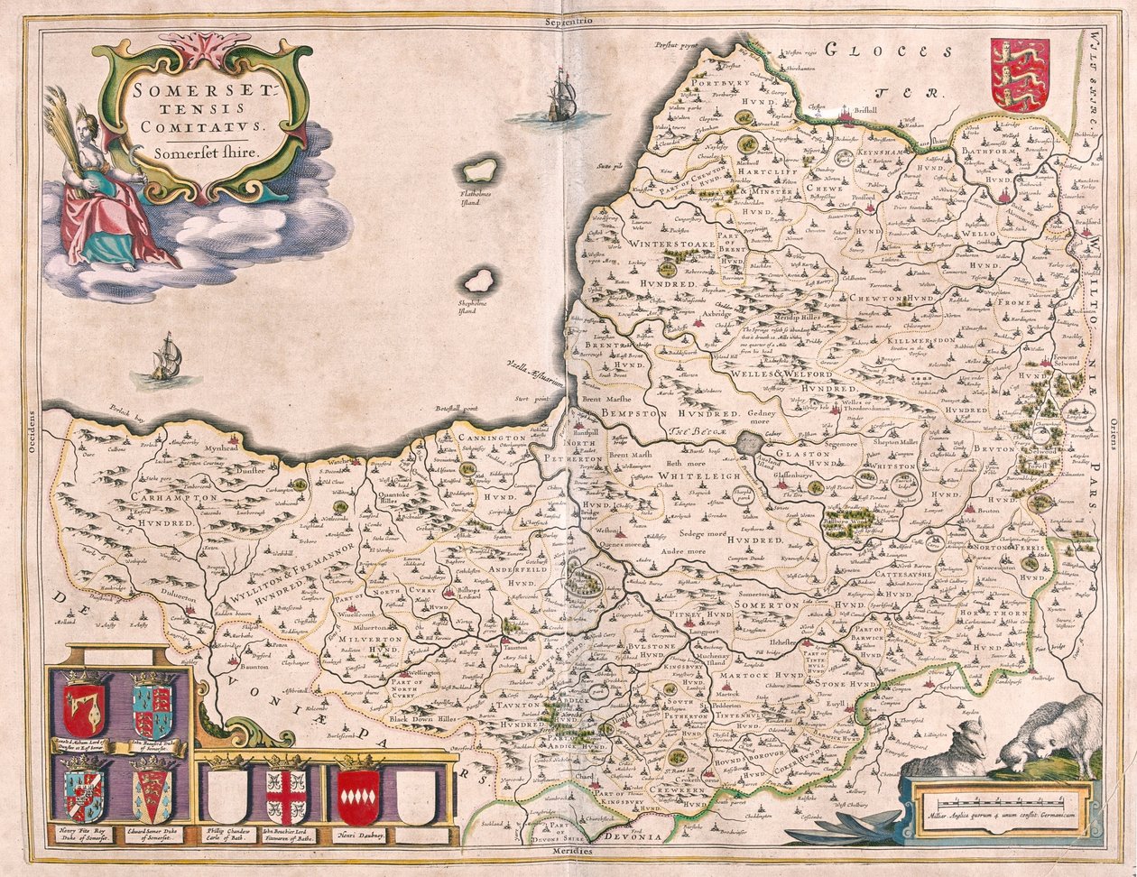 サマセット、アムステルダム、ウィレム・ブラウ著『Theatrum Orbis Terrarum, sive Atlas Novus』所収 作： ウィレム・ブルー