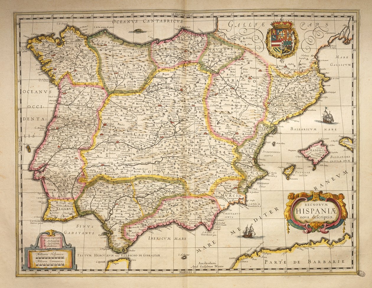 Willem Bleau作「Theatrum Orbis Terrarum」よりスペイン（アムステルダム 作： ウィレム・ブルー