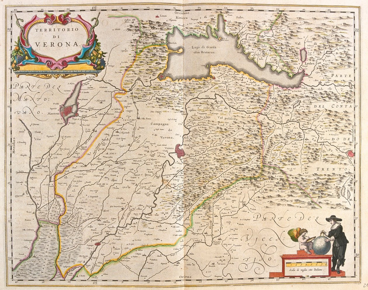 アムステルダム、ウィレム・ブラウ作『Theatrum Orbis Terrarum, sive Atlas Novus』所収、イタリア、ヴェローナ 作： ウィレム・ブルー