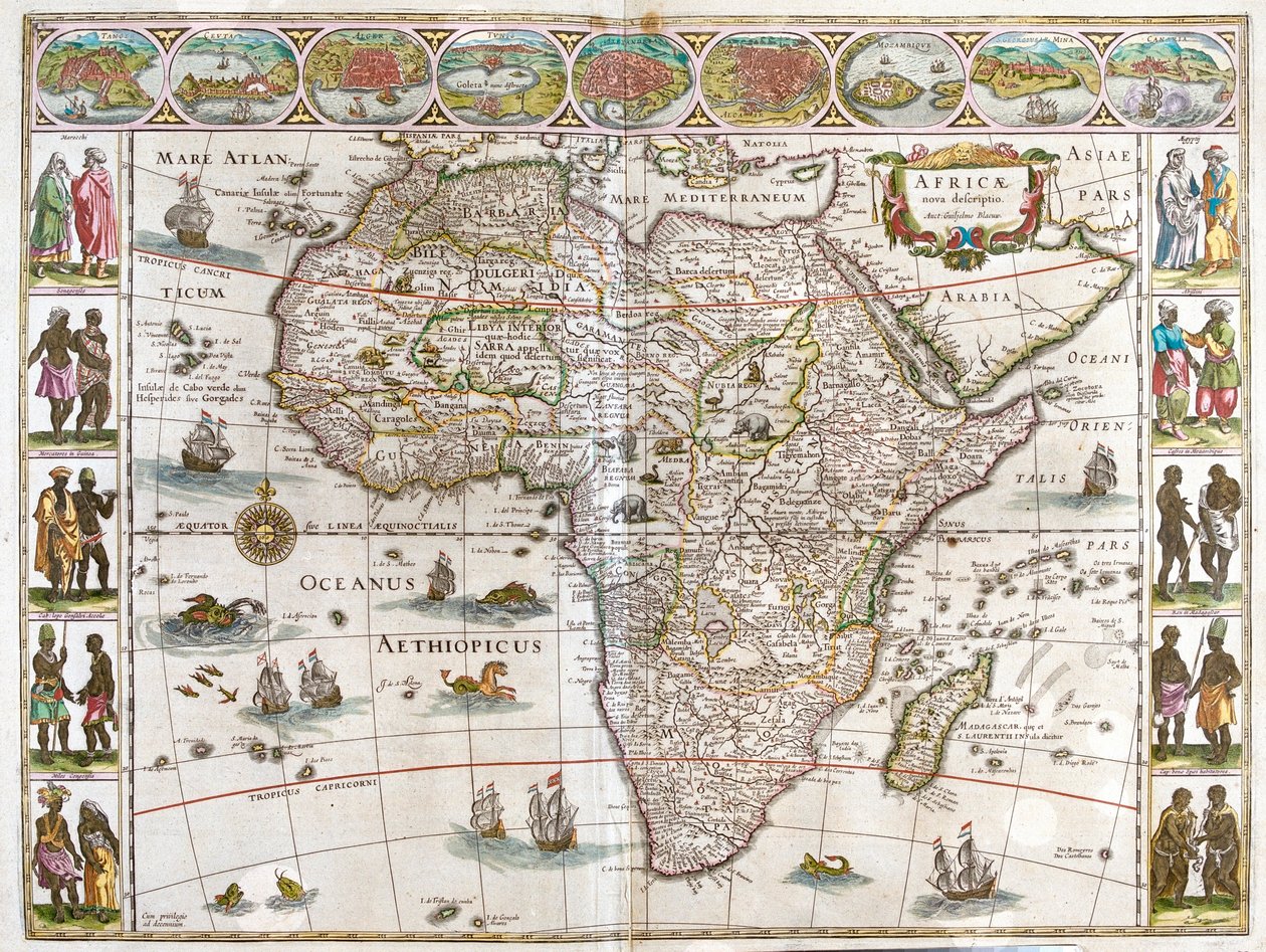アフリカ、アムステルダム、ウィレム・ブラウ著『Theatrum Orbis Terrarum, sive Atlas Novus』所収 作： ウィレム・ブルー