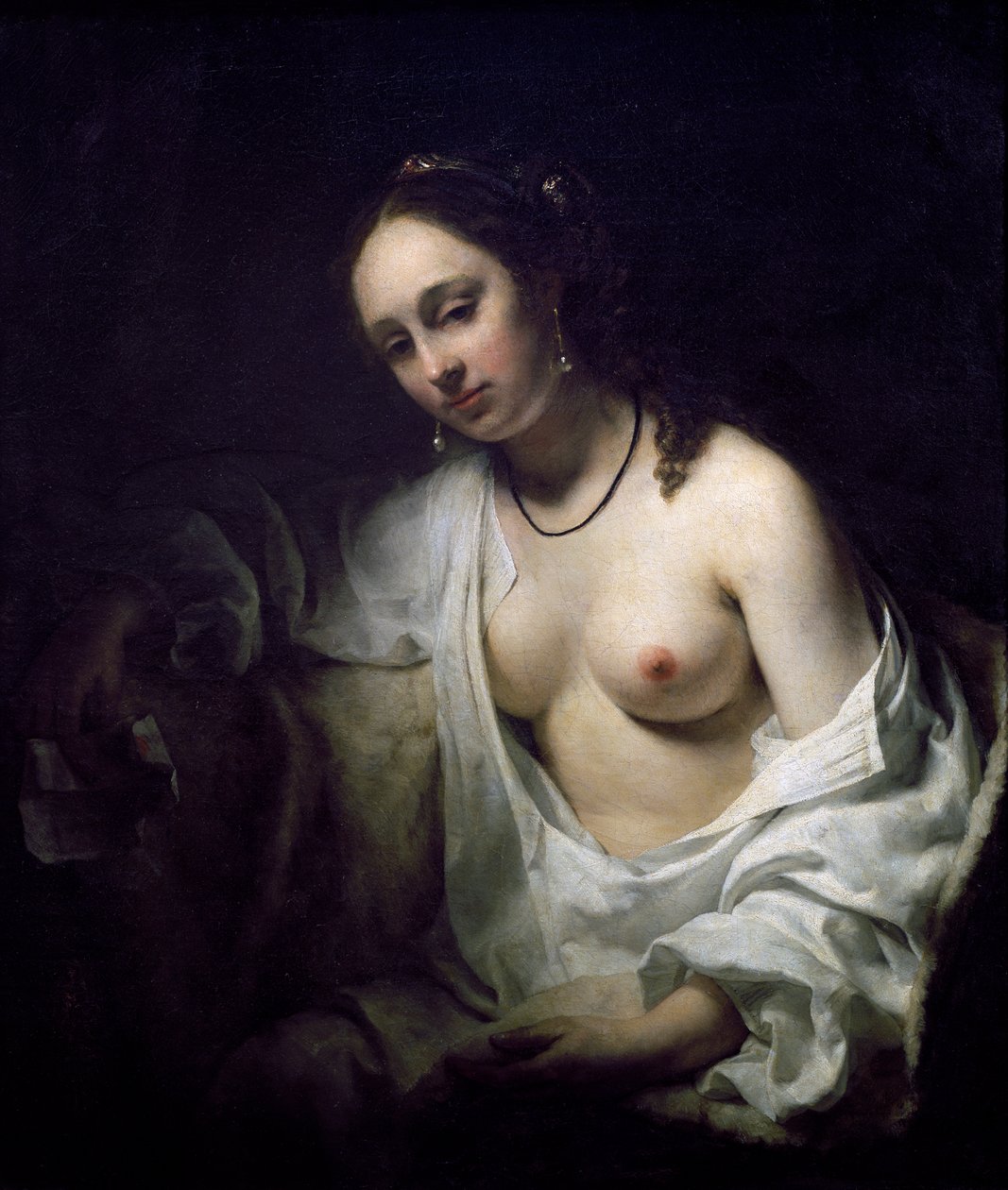 ダビデからの手紙を受け取るバテシバ（Willem Drost 画 作： ウィレム・ドロスト
