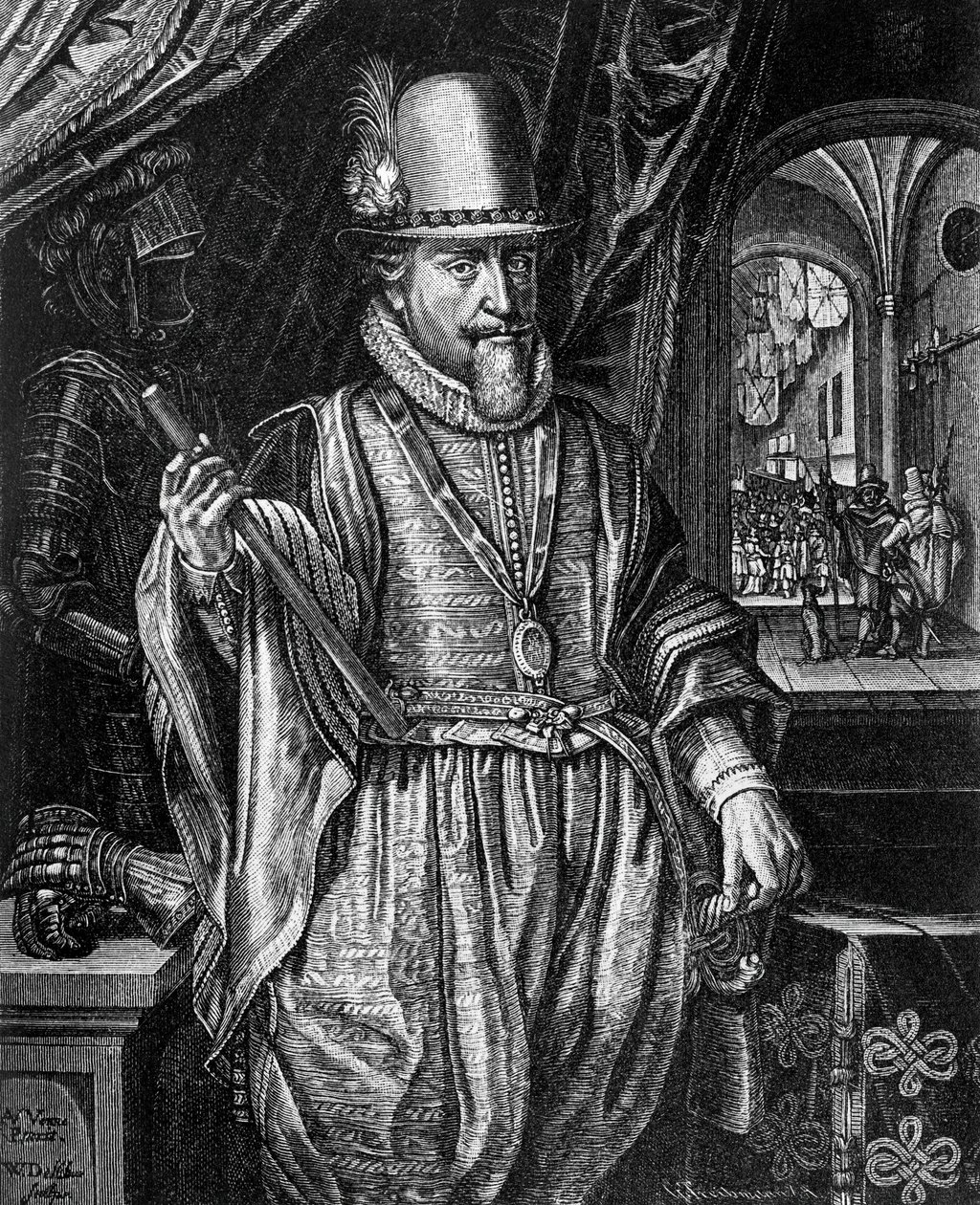ナッソーのモーリス、オラニエ公 (1567-1625) の肖像、ウィレム ヤコブス デルフ (1580-1638) による彫刻 作： ウィレム・ヤコブス・デルフ