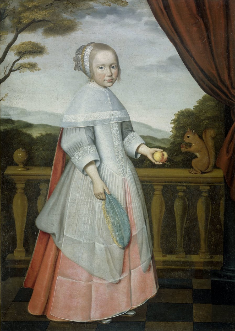子供の頃のエリザベート・ファン・オーステン（1660-1714）の肖像 作： ウィレム・ヤンス。プロット（に起因）