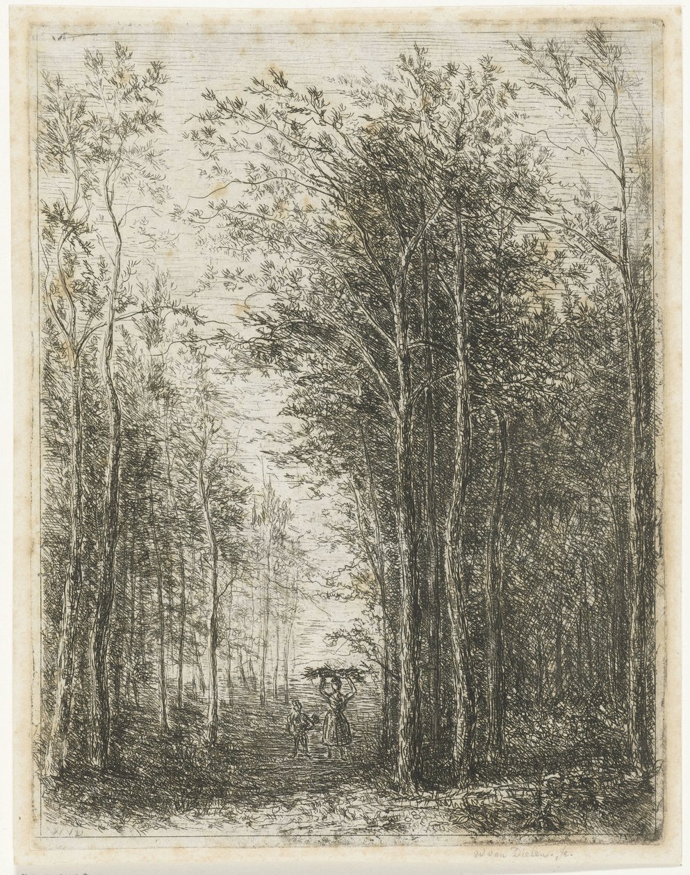採集者のいる森の風景 作： Willem Matthias Jan van Dielen