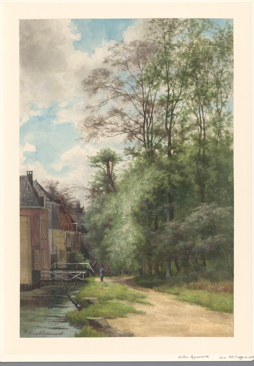 Haagse Bos の Bezuidenhout で溝に沿って表示します。 作： Willem Oppenoorth
