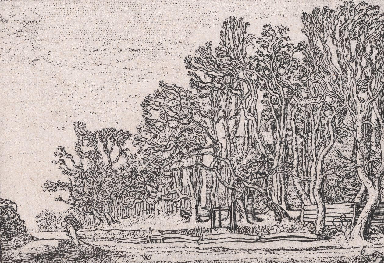 Verscheyden Landtschapjes Various Little Landscapes、プレート 6、...、ca. 1616年。 作： ウィレム・バイエルス。 Buytewech