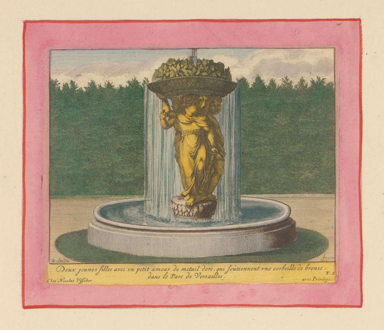 Brunnen mit einer Statue von drei Frauen, die einen Korb über ihren Köpfen tragen 作： ウィレム・スウィッデ