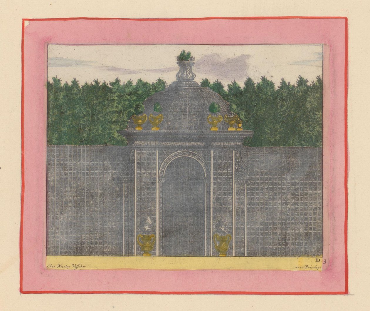 Pavillon mit Kuppel aus Lattenwerk in den Gärten von Versailles 作： ウィレム・スウィッデ