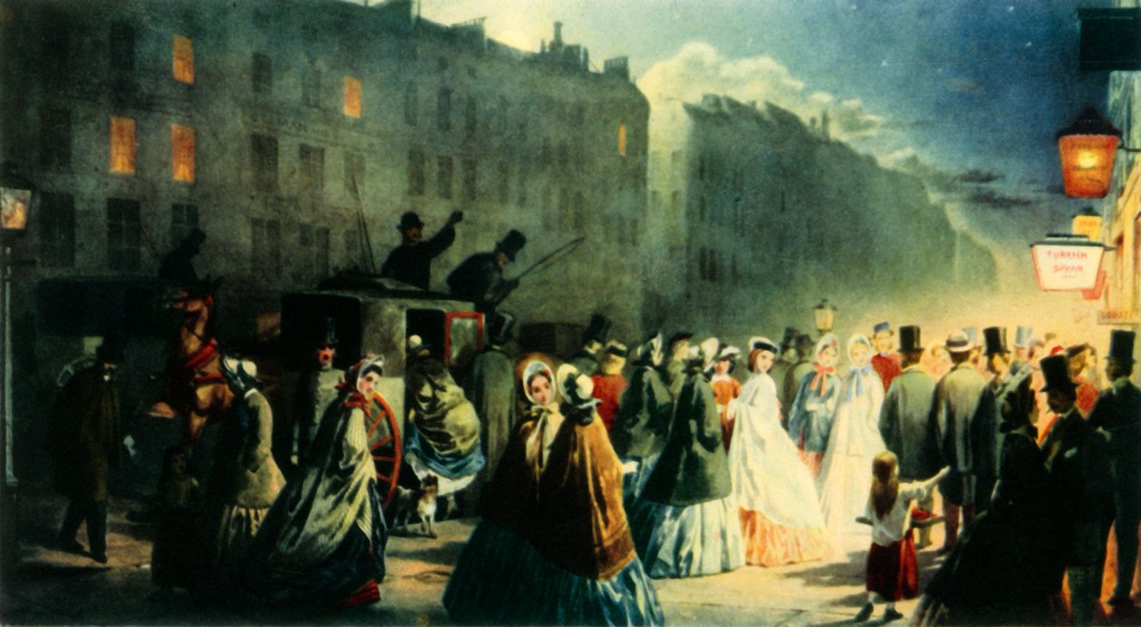 夜のストランドの風景」1860年頃、1942年。   作： Willem de Famars Testas