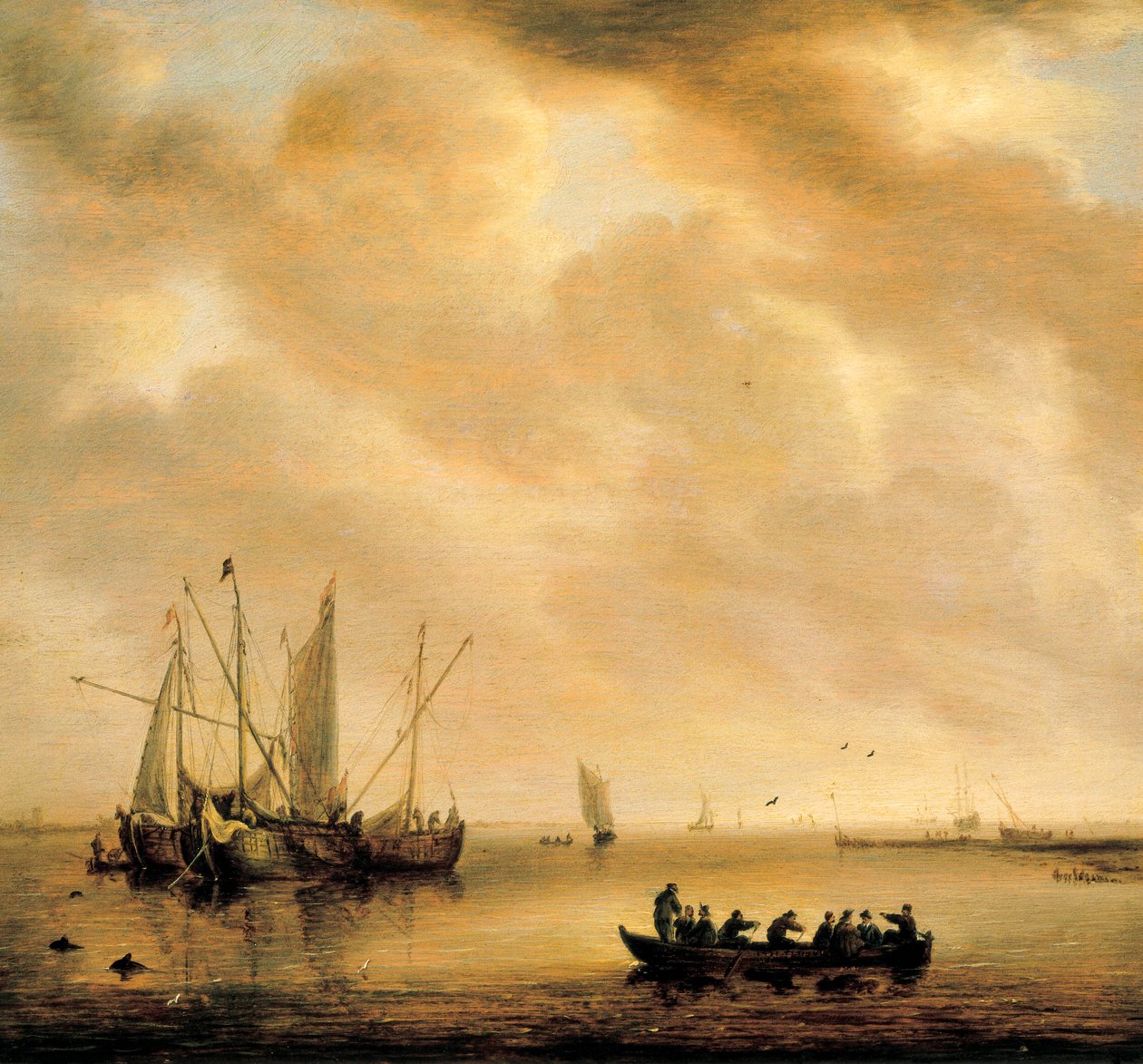 "海景 "を描いたウィレム・ファン・ディエスト（1610-1673）の絵画 作： ウィレム・ヴァン・ディースト