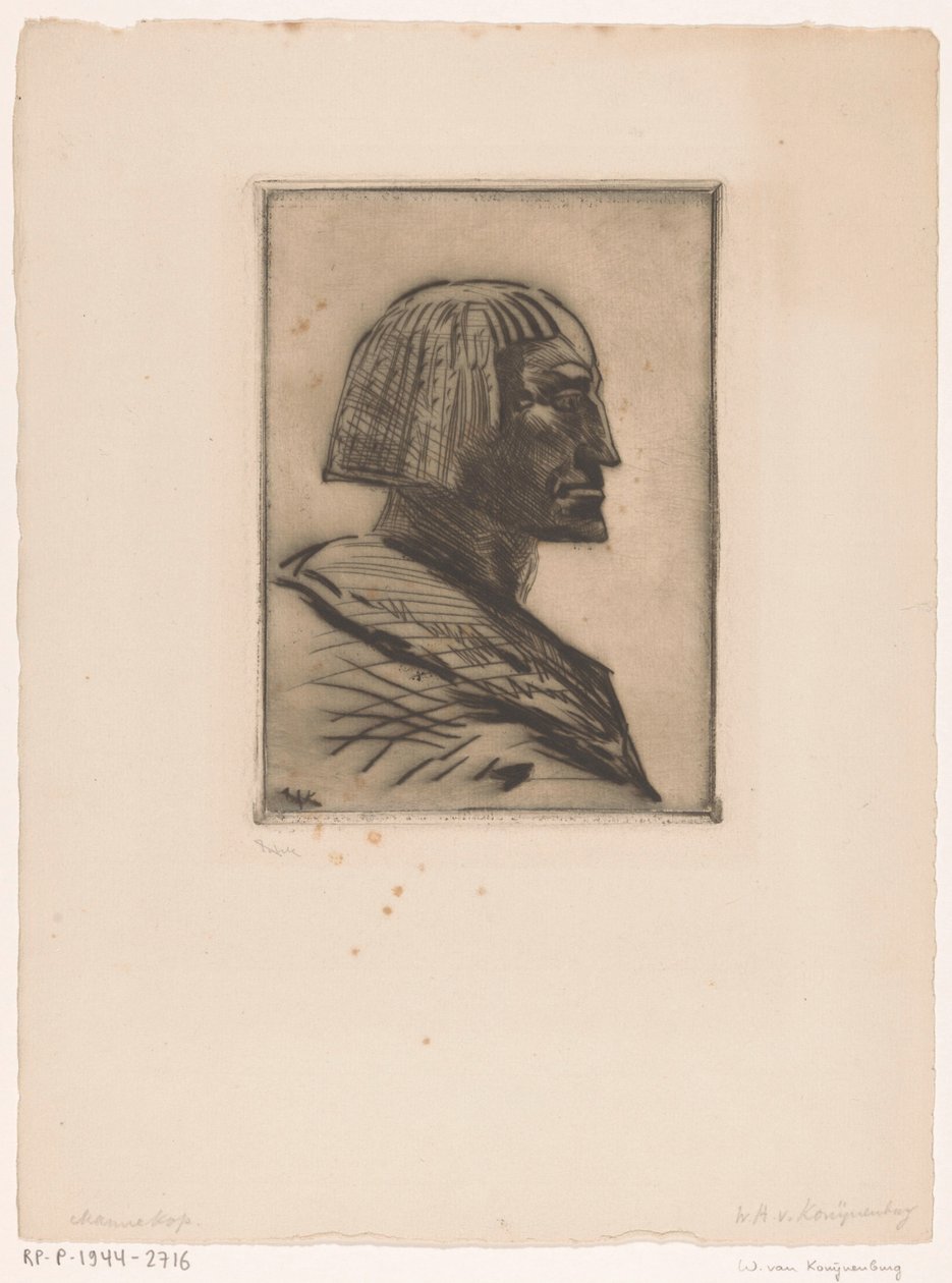 エジプト人の肖像 エジプト人 (原題) 作： Willem van Konijnenburg（アーティストによる署名）