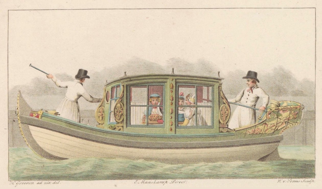 ザーンのテントヨット、1816年 A Noord-Hollandsch Tentjagtje aan de Zaan / Une barque de Compagnie nommée Tentjagje à Zaandam (オブジェクトのタイトル) 作： ウィレム・ファン・セーヌス